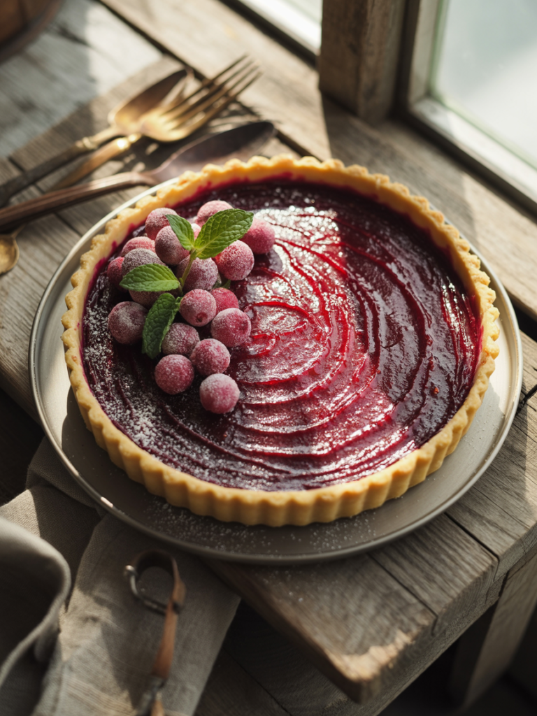 cranberry curd tart holiday dessert