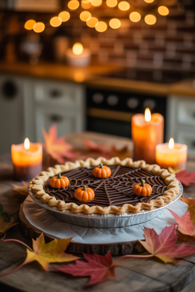 Halloween Pie decorated for spooky season