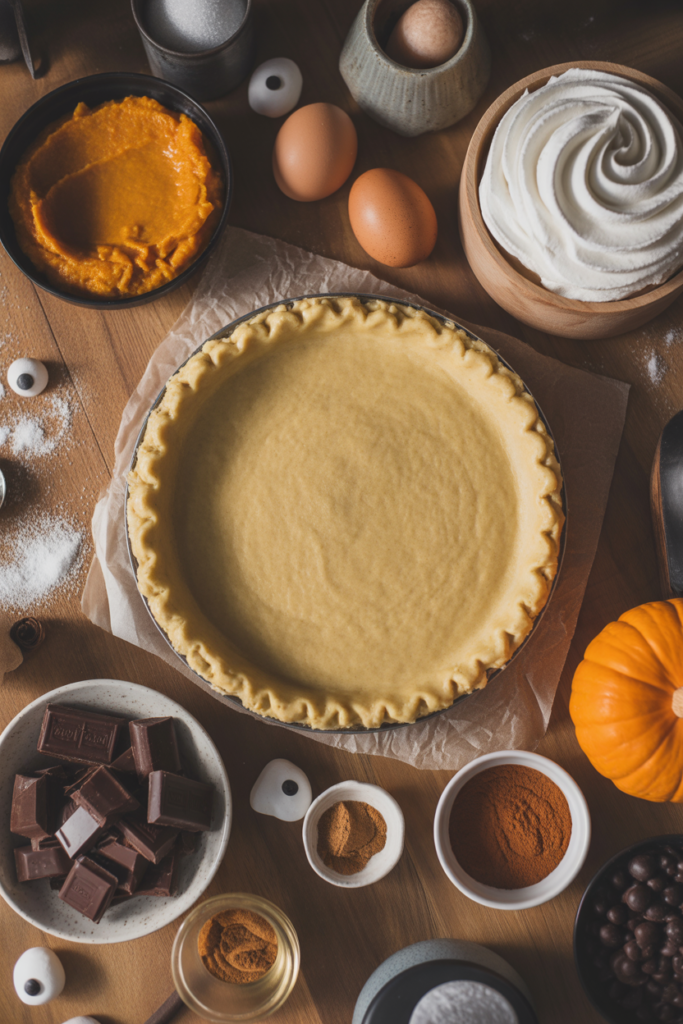 Halloween Pie ingredients displayed on table