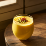 Mango Lassi, creamy Indian drink, refreshing summer beverage
