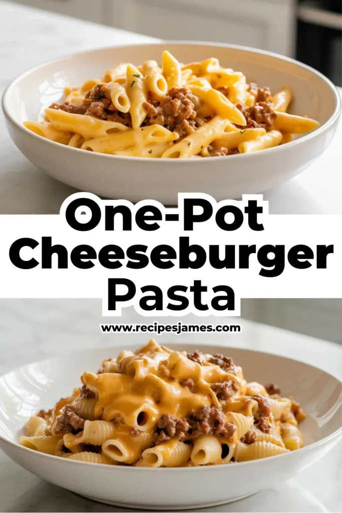 One-Pot Cheeseburger Pasta (Easy 30-Minute Dinner) 2 One-Pot Cheeseburger Pasta (Easy 30-Minute Dinner)