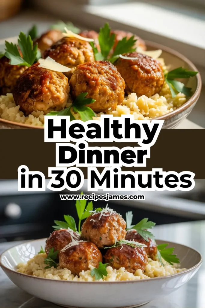 Turkey Meatballs with Cauliflower Rice (Healthy Low-Carb Dinner) 2 Turkey Meatballs with Cauliflower Rice (Healthy Low-Carb Dinner)