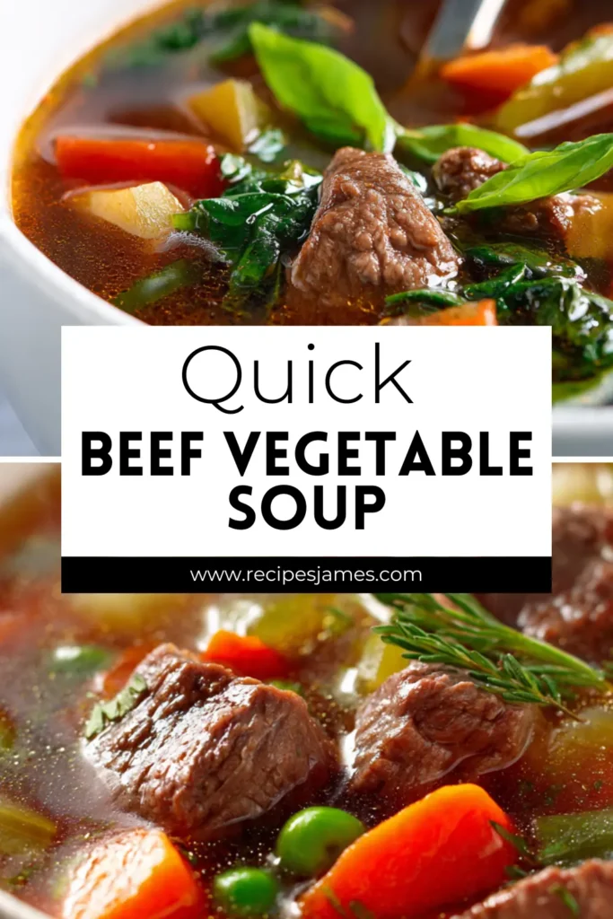 Quick Beef Vegetable Soup (Easy One-Pot Dinner) 2 Quick Beef Vegetable Soup (Easy One-Pot Dinner)
