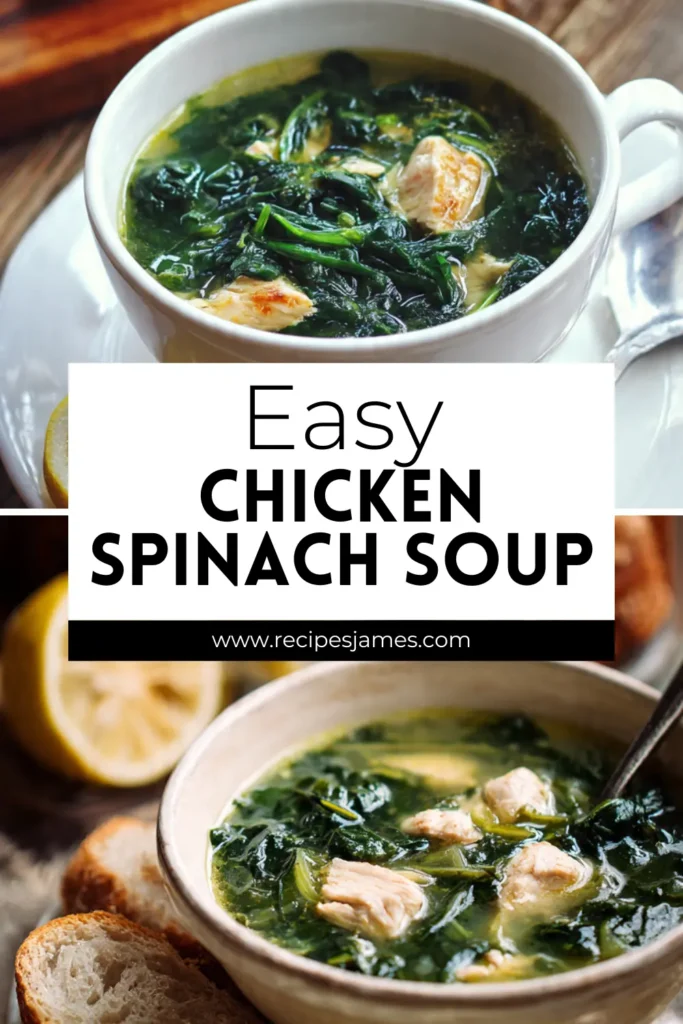 Chicken Spinach Soup (Light & Quick) 2 Chicken Spinach Soup (Light & Quick)