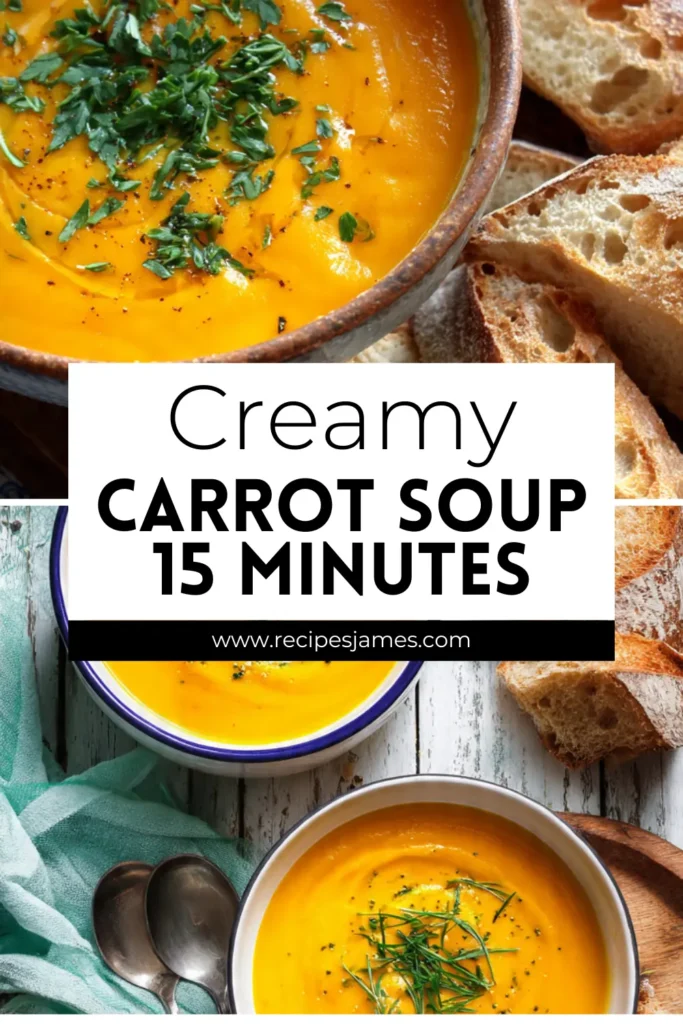 Creamy Carrot Soup (15 Minutes) 2 Creamy Carrot Soup (15 Minutes)