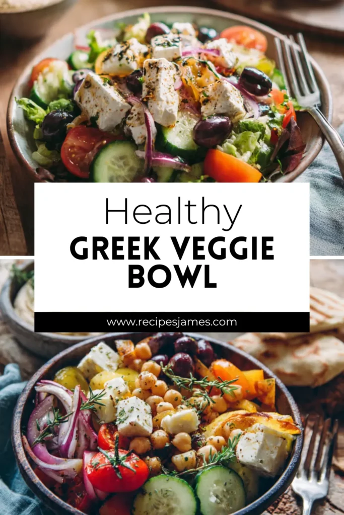 Easy Greek Veggie Bowl (Fresh & Healthy) 2 Easy Greek Veggie Bowl (Fresh & Healthy)