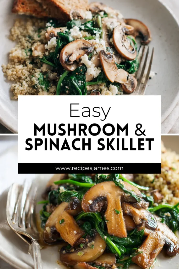 Easy Mushroom & Spinach Skillet (Ready in 20 Minutes) 2 Easy Mushroom & Spinach Skillet