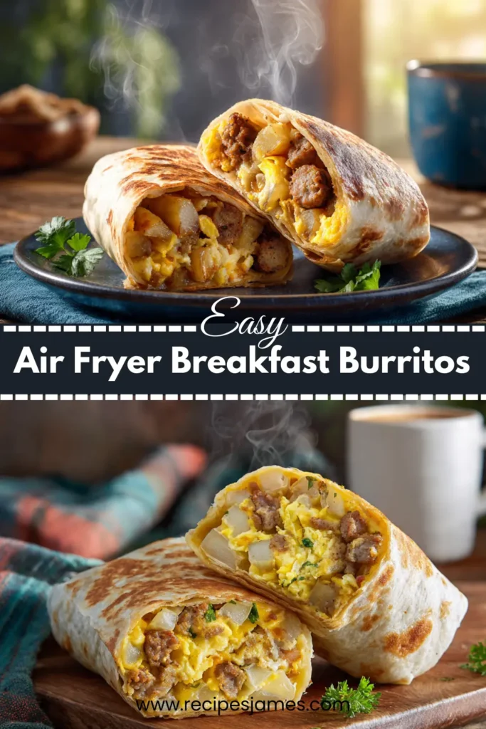 Air Fryer Breakfast Burritos (Crispy & Easy) 2 Air Fryer Breakfast Burritos (Crispy & Easy)