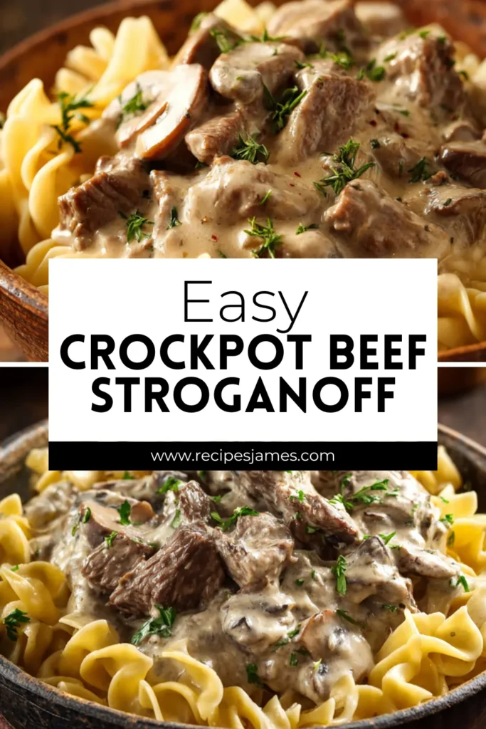 Crockpot Beef Stroganoff (Creamy & Easy) 2 Crockpot Beef Stroganoff (Creamy & Easy)