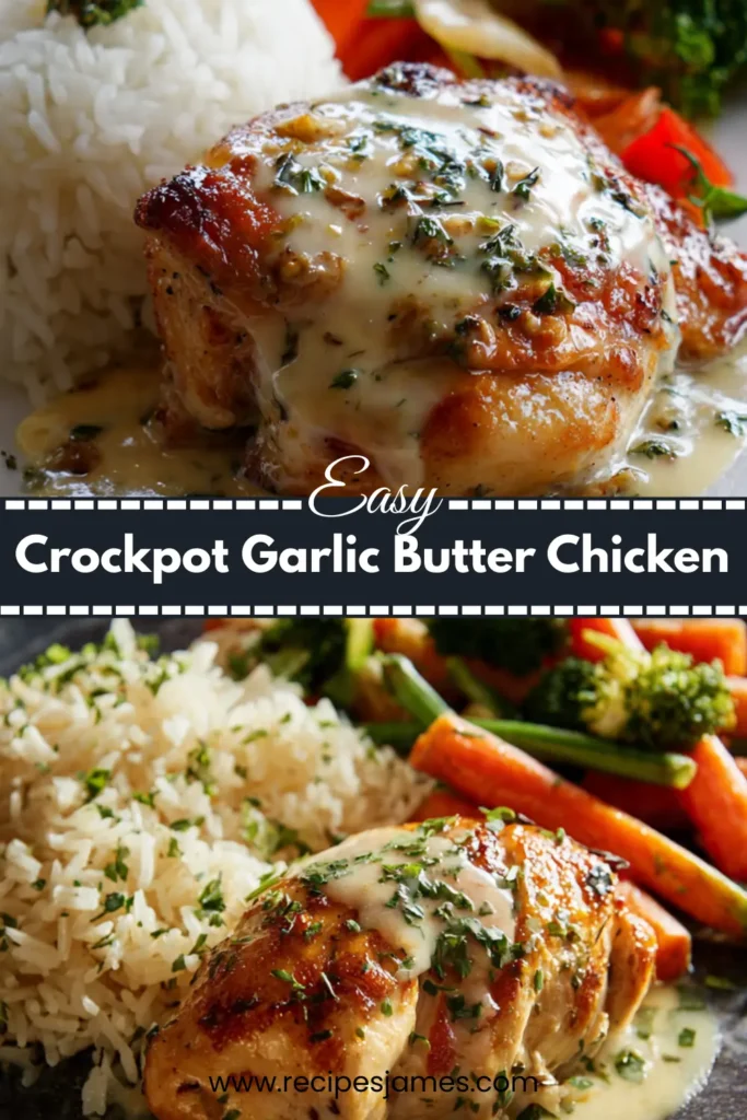 Crockpot Garlic Butter Chicken (Easy Slow Cooker Dinner) 2 Crockpot Garlic Butter Chicken (Easy Slow Cooker Dinner)