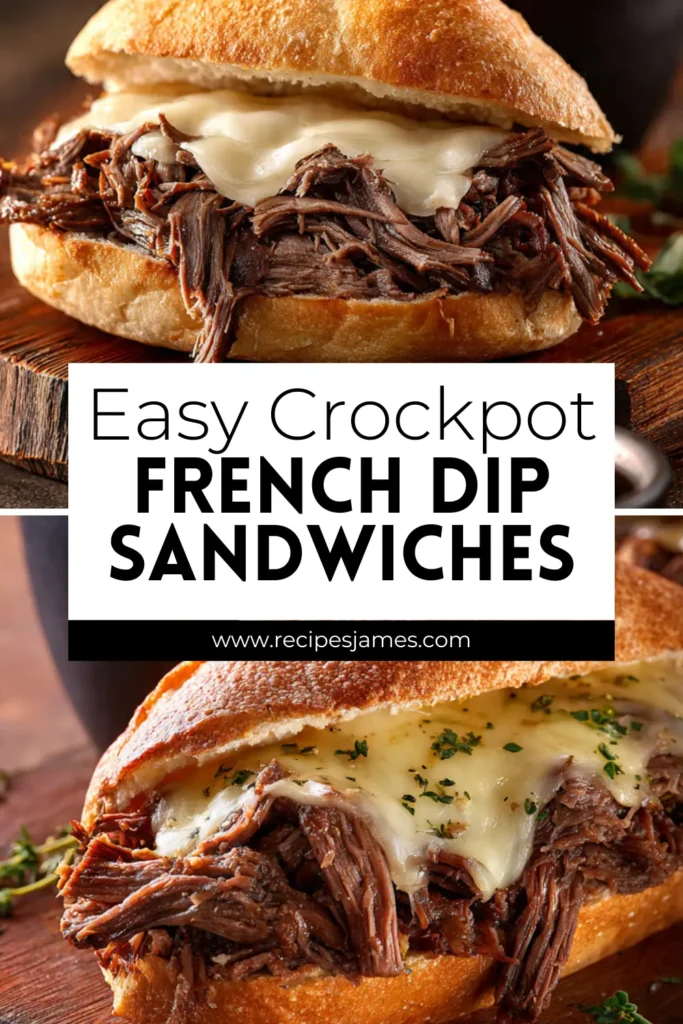 Easy Crockpot French Dip Sandwiches (So Juicy) 2 Easy Crockpot French Dip Sandwiches (So Juicy)