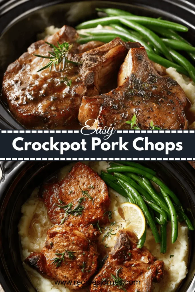 Easy Crockpot Pork Chops (Tender & Juicy) 2 Easy Crockpot Pork Chops (Tender & Juicy)