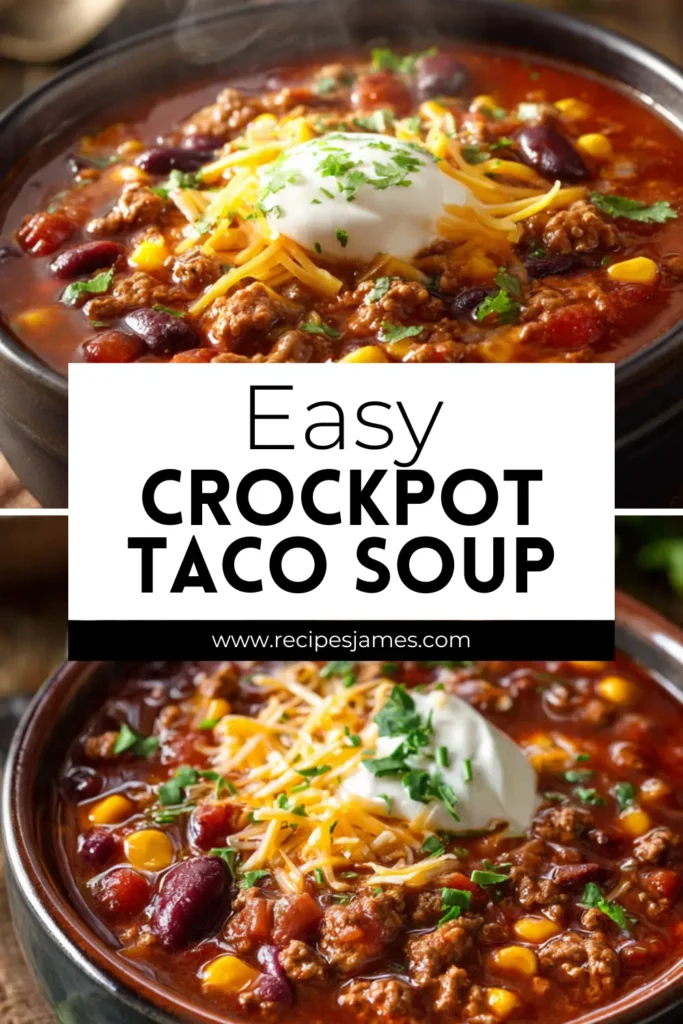 Easy Crockpot Taco Soup (Dump & Go Dinner) 2 Easy Crockpot Taco Soup 1