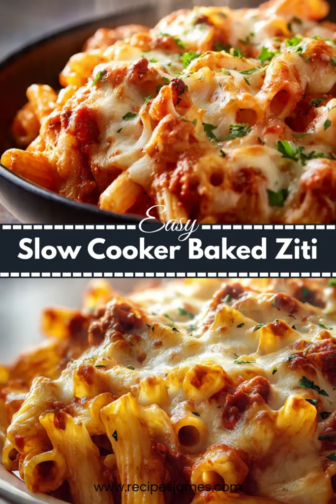 Slow Cooker Baked Ziti (Easy Crockpot Pasta Dinner) 2 Slow Cooker Baked Ziti (Easy Crockpot Pasta Dinner)