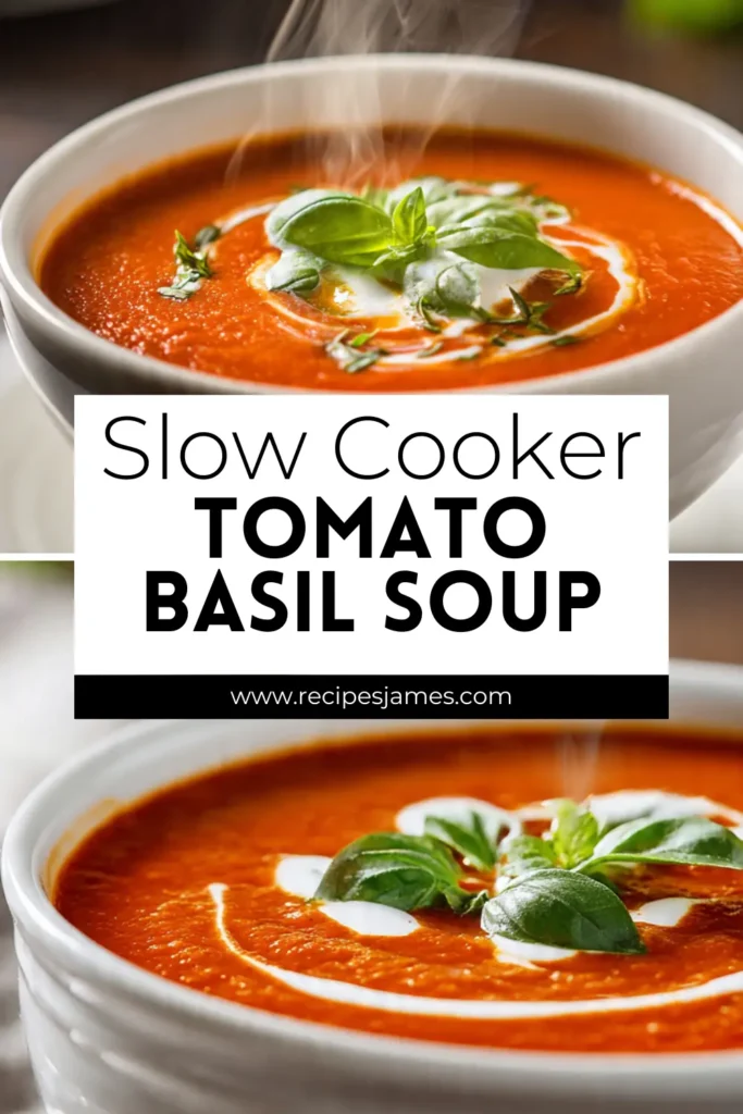 Slow Cooker Tomato Basil Soup (Creamy & Cozy) 2 Slow Cooker Tomato Basil Soup (Creamy & Cozy)