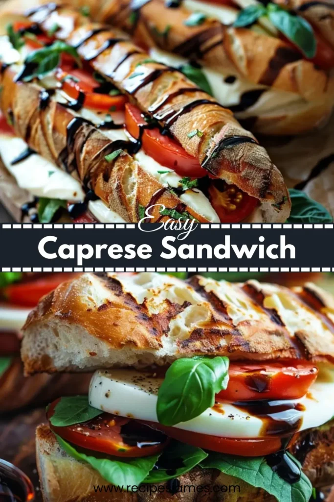 Fresh Caprese Sandwich (Easy Italian Lunch) 2 Fresh Caprese Sandwich (Easy Italian Lunch)