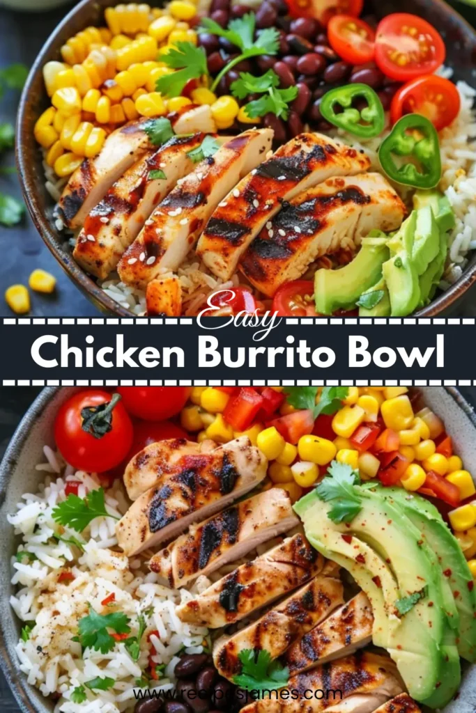 Easy Chicken Burrito Bowl Recipe (Meal Prep Friendly) 2 Easy Chicken Burrito Bowl Recipe (Meal Prep Friendly)
