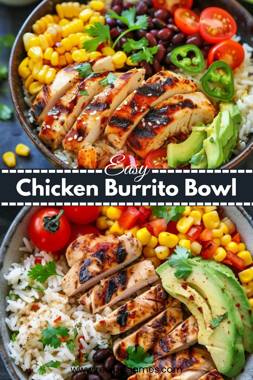 Home 43 Easy Chicken Burrito Bowl Recipe (Meal Prep Friendly)