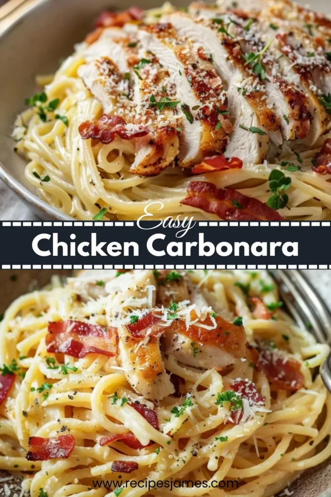 Chicken Carbonara – Creamy Pasta Dinner 2 Chicken Carbonara – Creamy Pasta Dinner