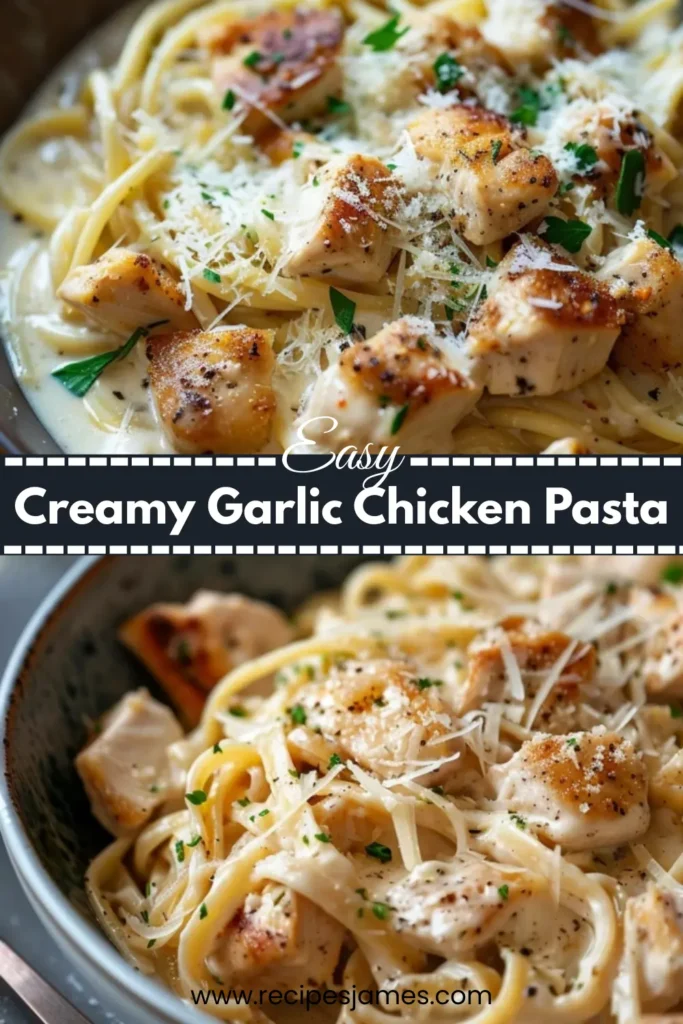 The Best Creamy Garlic Chicken Pasta Recipe 2 Creamy Garlic Chicken Pasta
