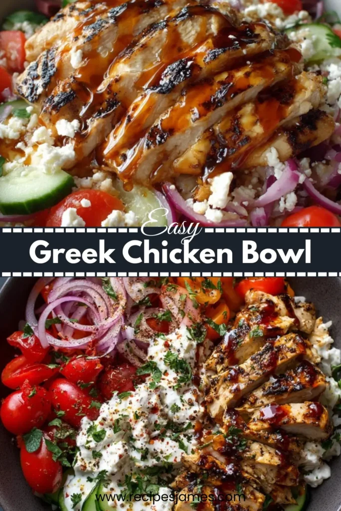 Easy Greek Chicken Rice Bowl 2 Greek Chicken Bowl