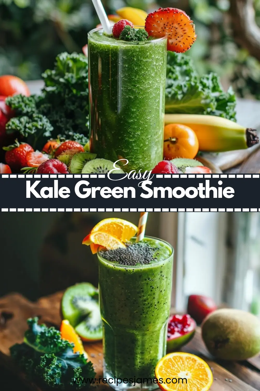 Home 43 Kale Green Smoothie – Healthy Energy Drink