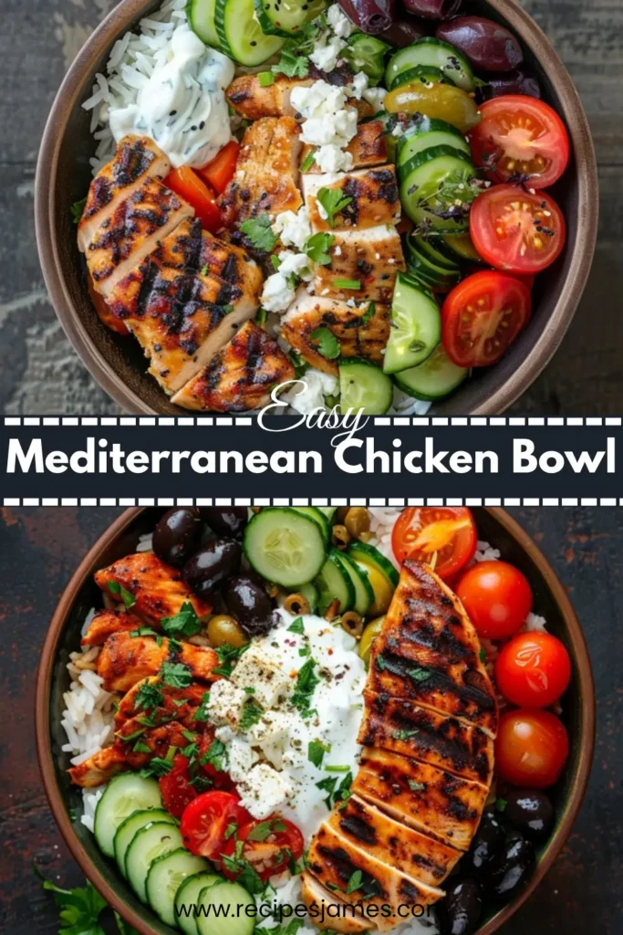 Easy Mediterranean Chicken Bowl 2 Chicken Pita Wrap (Healthy & Easy Lunch)