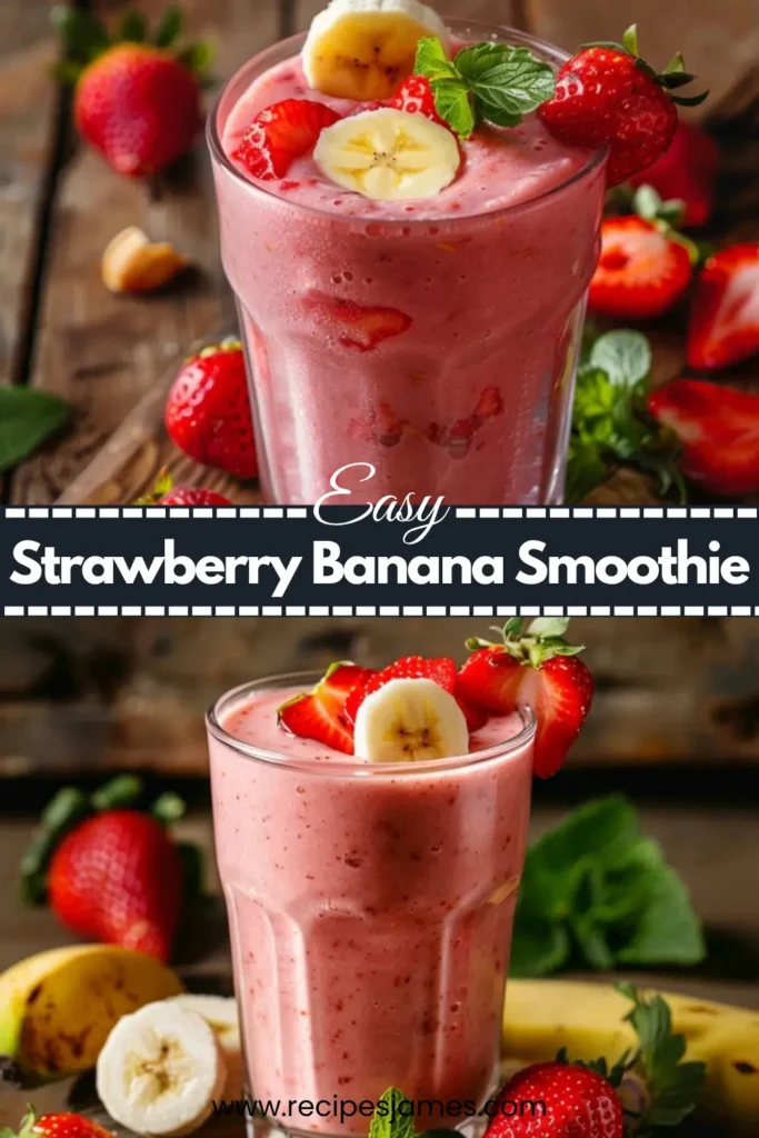 Strawberry Banana Smoothie – Healthy 5 Minute Breakfast 2 Strawberry Banana Smoothie – Healthy 5 Minute Breakfast