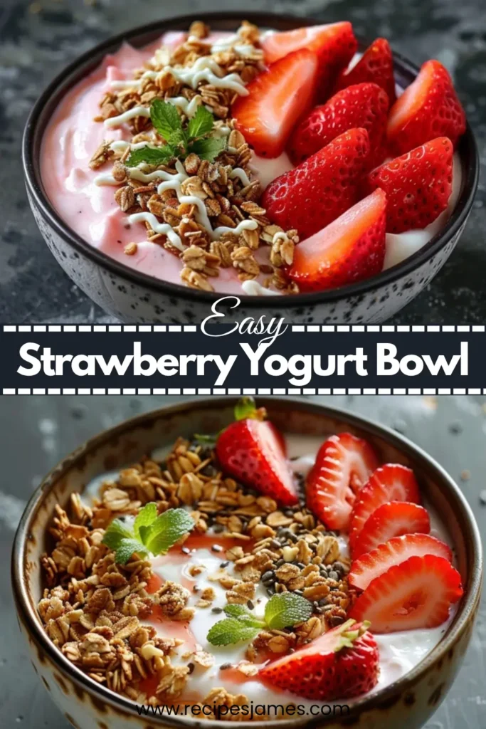 Strawberry Yogurt Bowl (Healthy & Easy) 2 Strawberry Yogurt Bowl (Healthy & Easy)