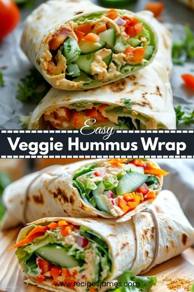 Healthy Veggie Hummus Wrap (Quick & Easy Lunch) 2 Healthy Veggie Hummus Wrap (Quick & Easy Lunch)