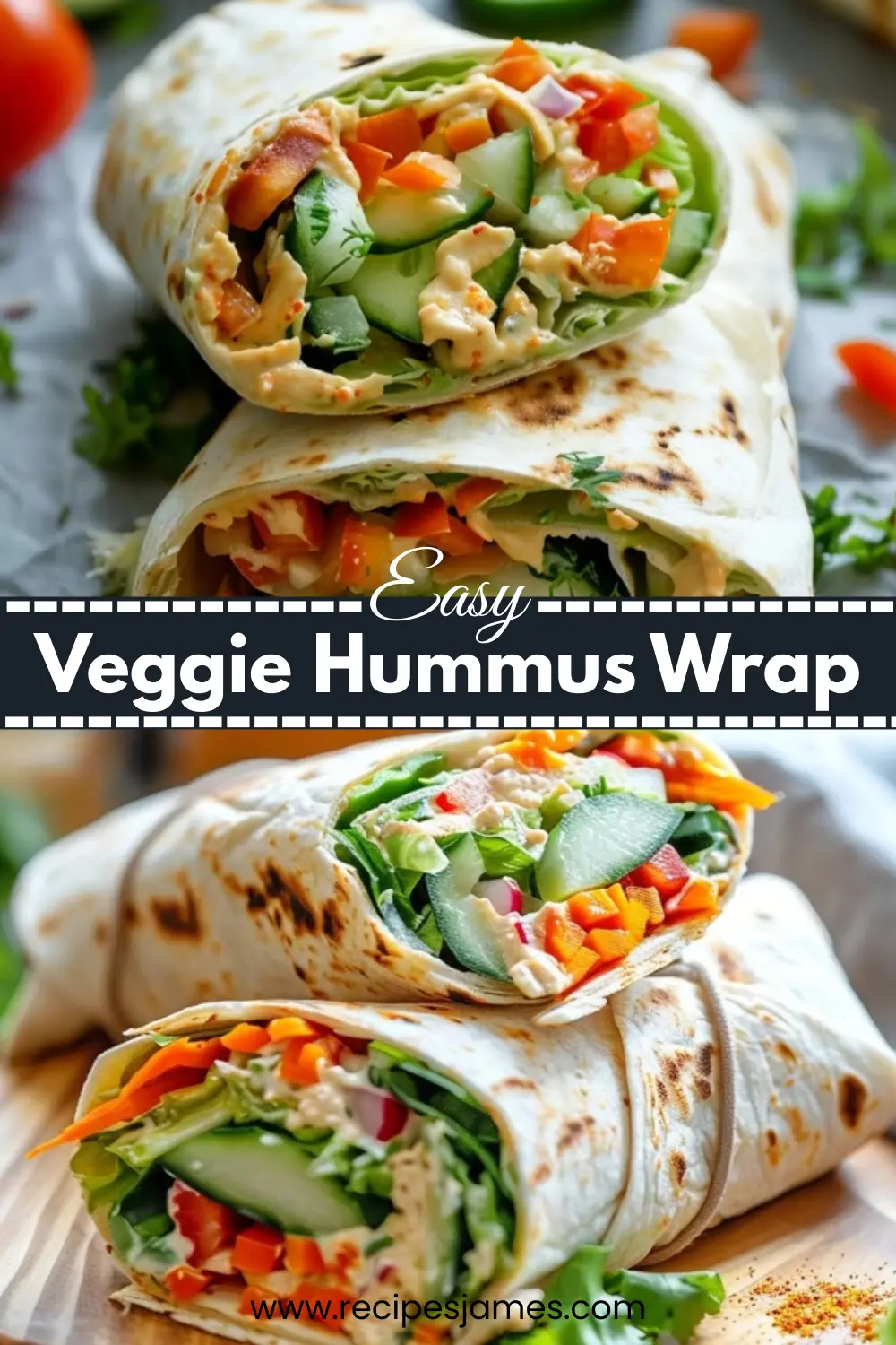Home 41 Healthy Veggie Hummus Wrap (Quick & Easy Lunch)