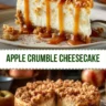 This Creamy Apple Crumble Cheesecake is the ultimate dessert with smooth cheesecake, cinnamon apples, and a buttery crumble topping. Perfect for holidays, family gatherings, or cozy baking days. Save this recipe for later.