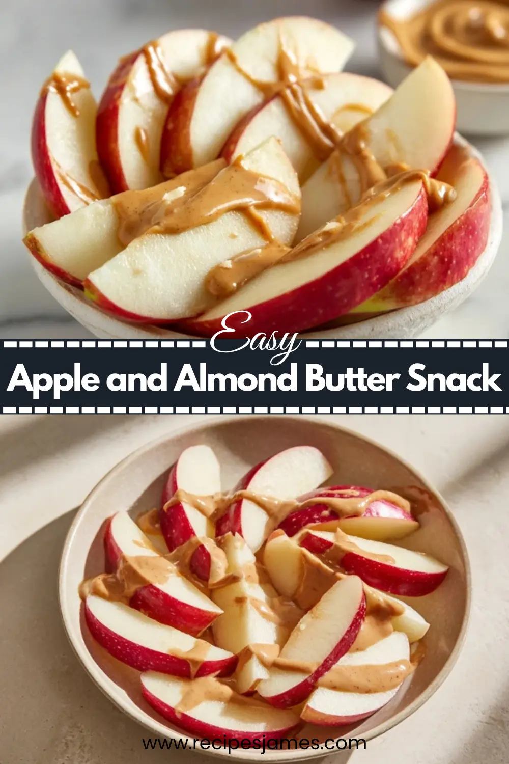 Apple and Almond Butter Snack Easy Healthy Snack Idea