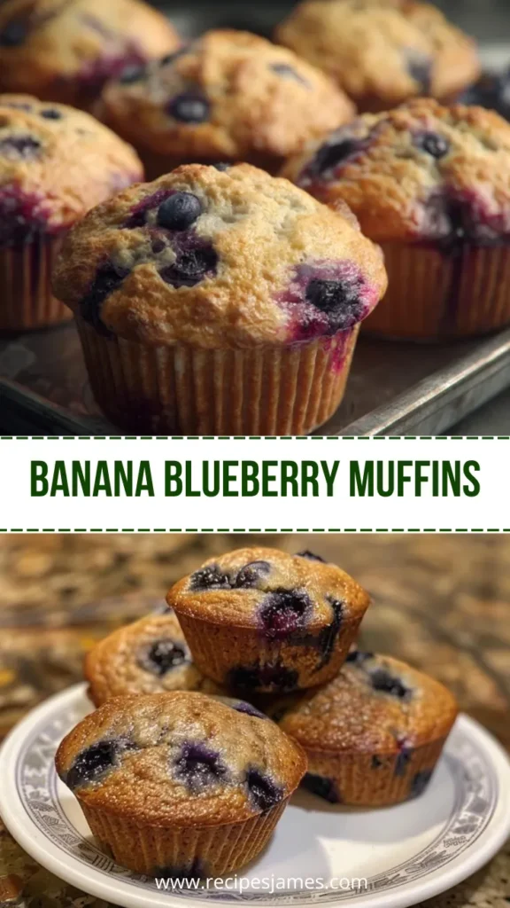 Banana Blueberry Muffins Easy Moist Recipe 2 Banana Blueberry Muffins