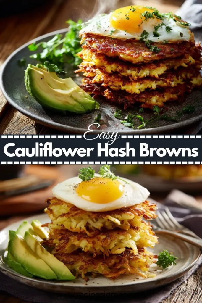 Easy Cauliflower Hash Browns Recipe (Healthy Breakfast Idea) 2 Easy Cauliflower Hash Browns Recipe (Healthy Breakfast Idea)