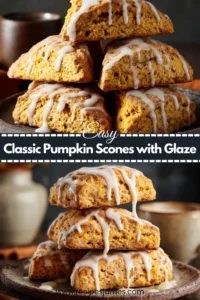Classic Pumpkin Scones with Glaze