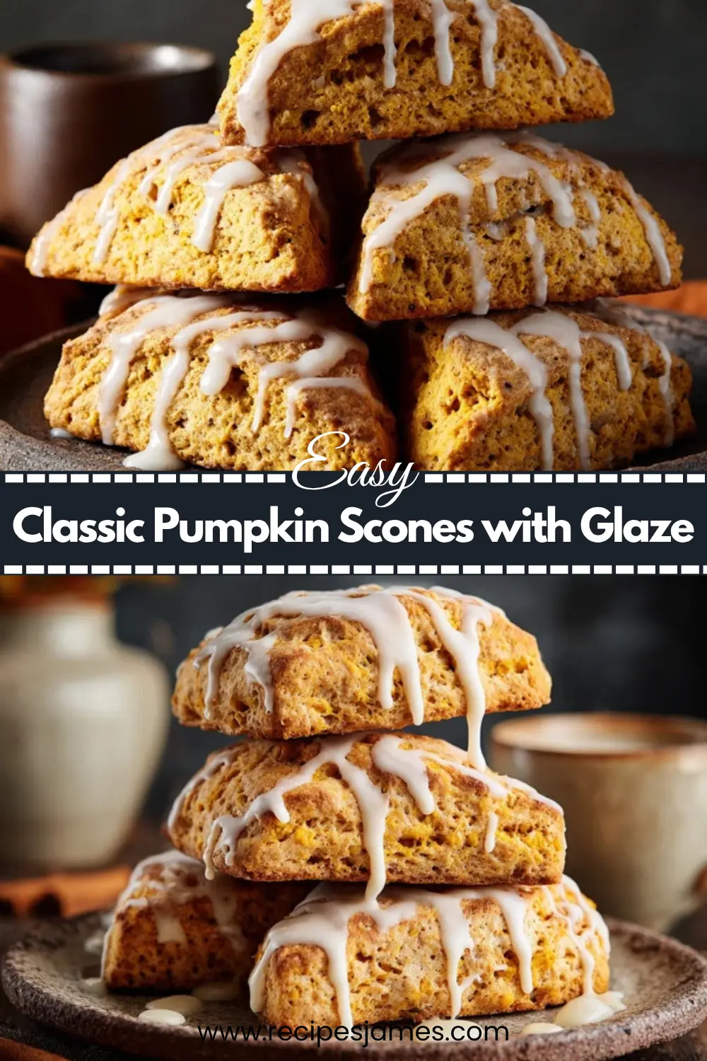 Classic Pumpkin Scones with Glaze Easy Fall Baking Recipe