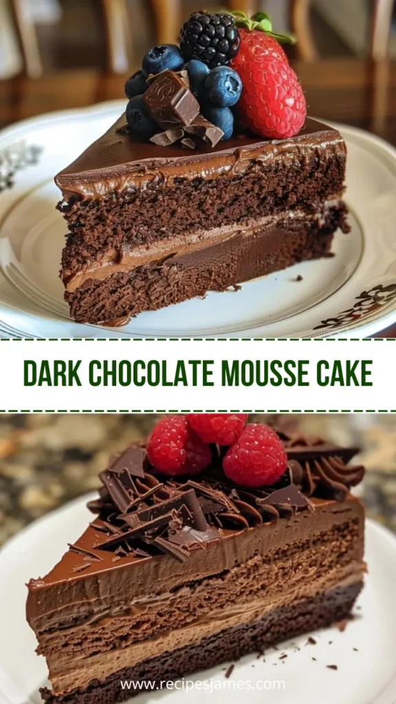Dark Chocolate Mousse Cake Easy Elegant Dessert 2 Dark Chocolate Mousse Cake
