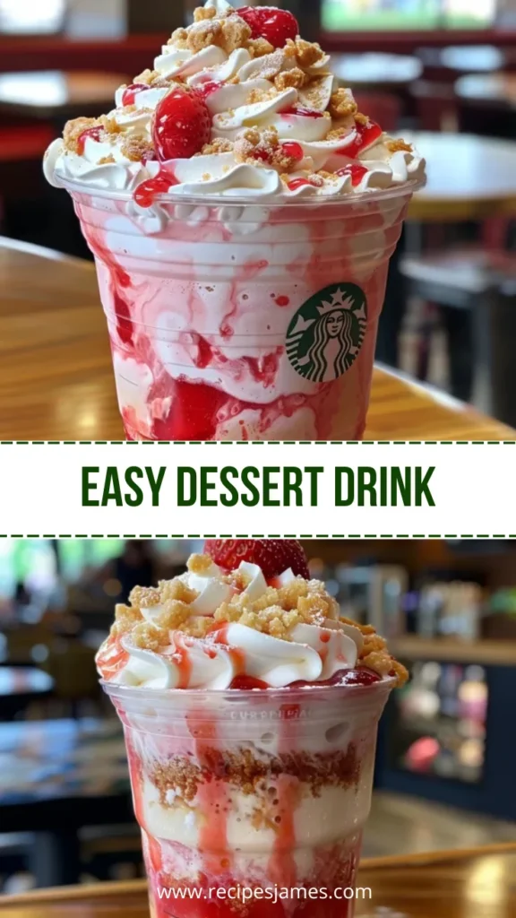 Strawberry Cheesecake Frappuccino Easy Creamy Drink 2 Easy Dessert Drink