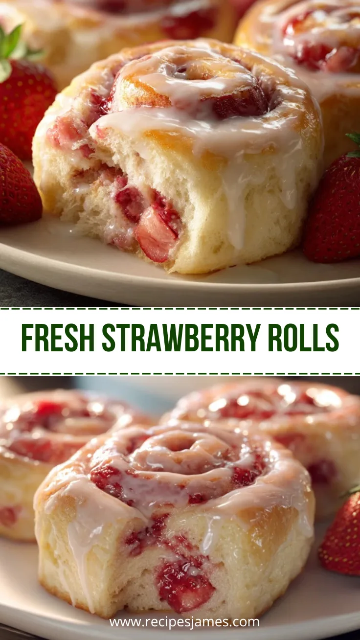 Home 30 Fresh Strawberry Rolls Soft Sweet Homemade Breakfast Rolls