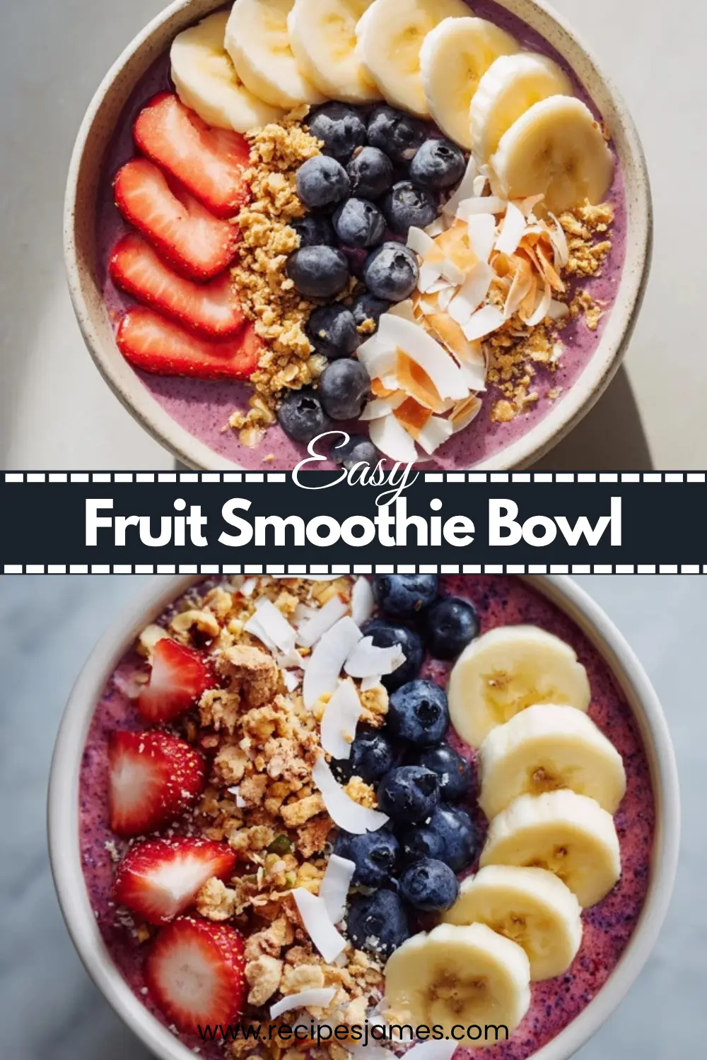 Fruit Smoothie Bowl Easy Healthy Breakfast Recipe