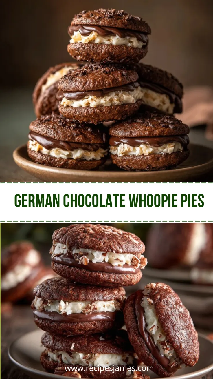German Chocolate Whoopie Pies Easy Dessert Recipe