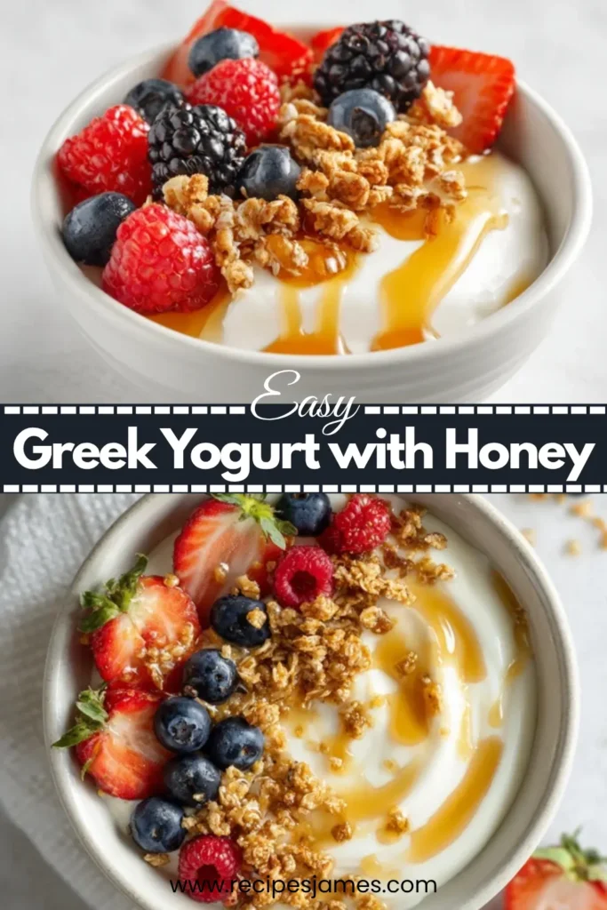 Greek Yogurt with Honey Easy High Protein Snack Idea 2 Greek Yogurt with Honey
