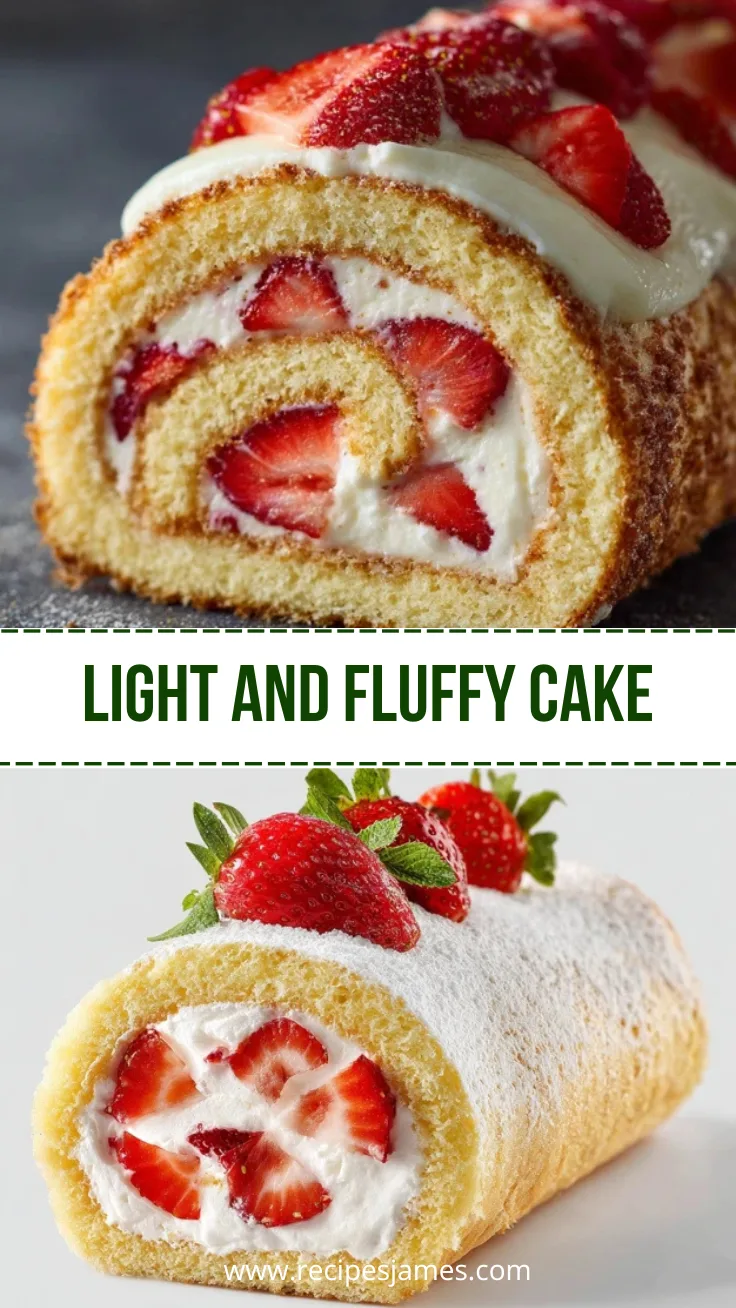 Home 40 Strawberry Japanese Cake Roll Light and Fluffy Dessert