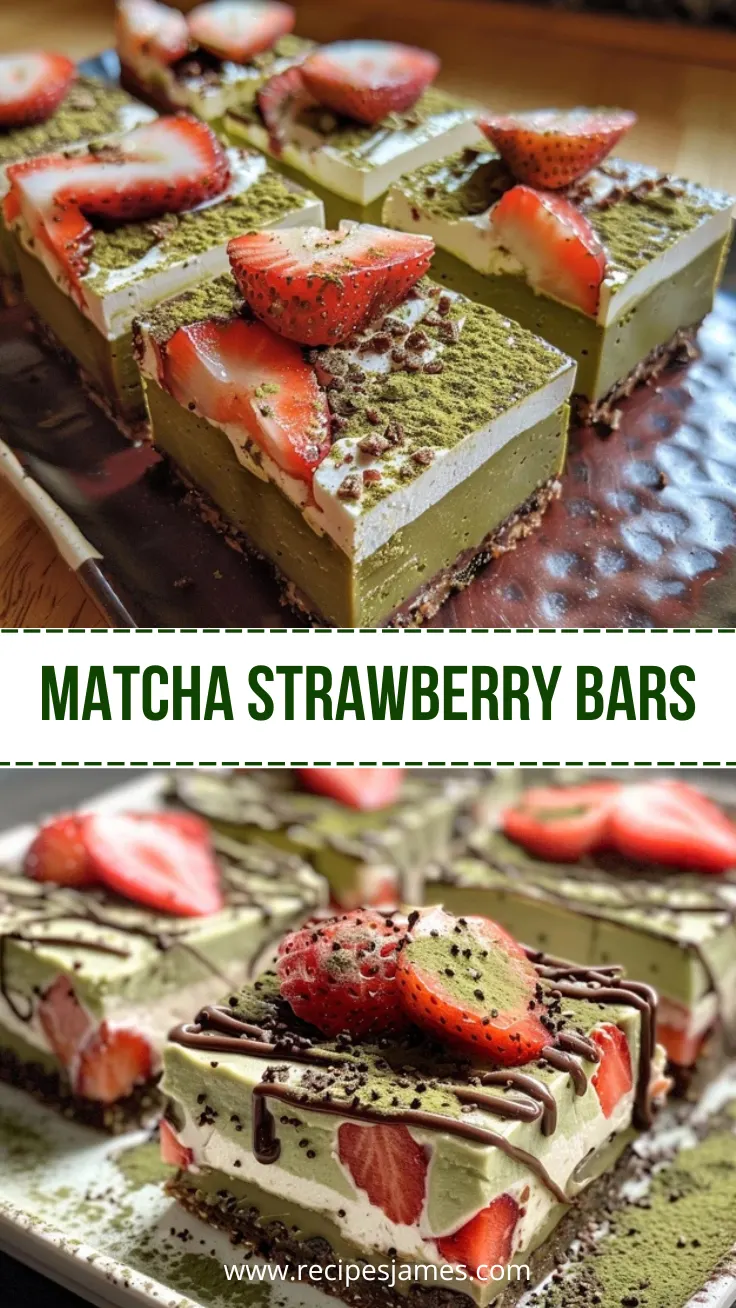 Home 41 Matcha Strawberry Cream Bars Easy No Bake Dessert