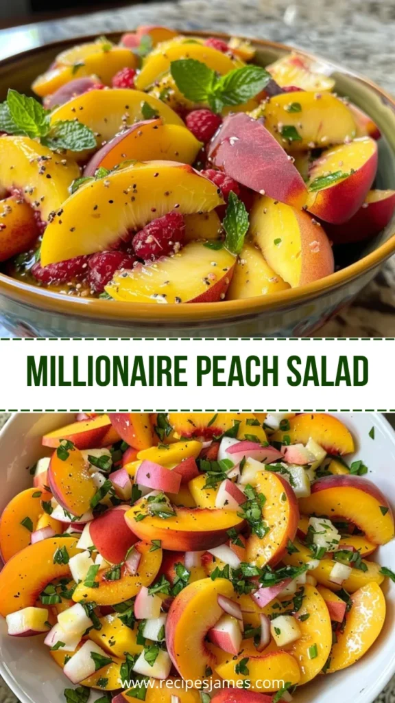 Millionaire Peach Salad Easy No Bake Dessert 2 Millionaire Peach Salad