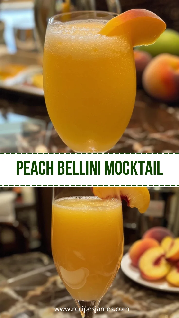 Home 49 Non Alcoholic Peach Bellini Easy Mocktail Recipe