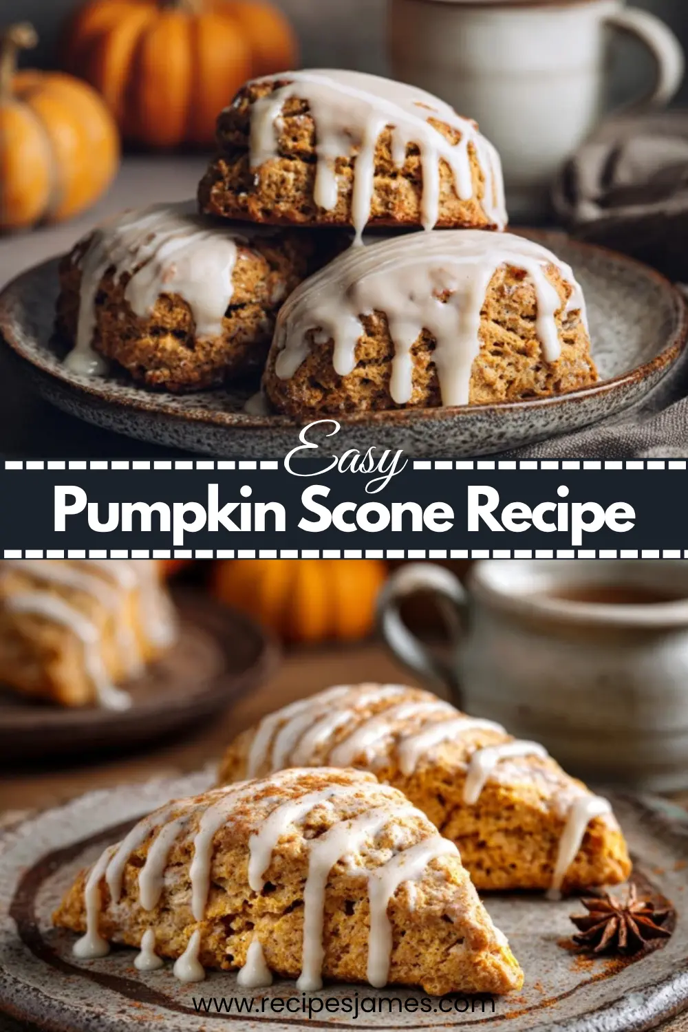 Easy Pumpkin Scones with Spiced Icing Fall Baking Recipe