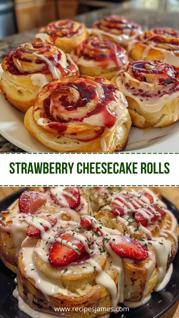 Strawberry Cheesecake Sweet Rolls Easy Breakfast Recipe 2 Strawberry Cheesecake Rolls