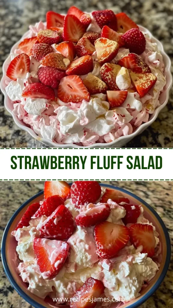 Strawberry Fluff Salad Easy No Bake Dessert 2 Strawberry Fluff Salad